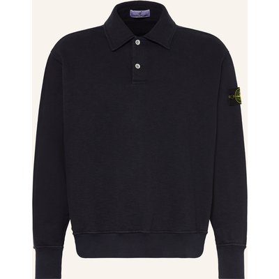 Stone Island Sweat-Poloshirt blau