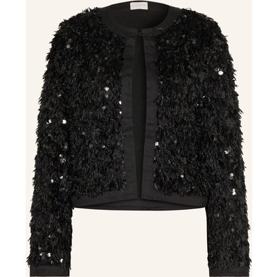 Milano Italy Kastenjacke Mit Pailletten schwarz