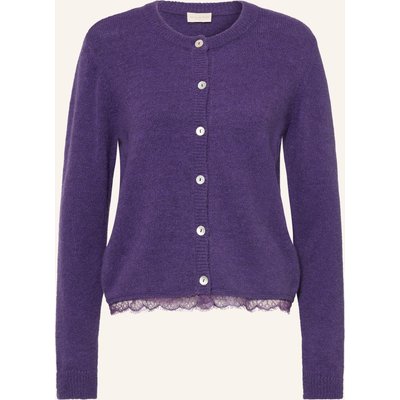 Milano Italy Strickjacke Mit Spitze lila