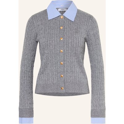 Suncoo Strickjacke Gasti Mit Abnehmbarem Kragen grau