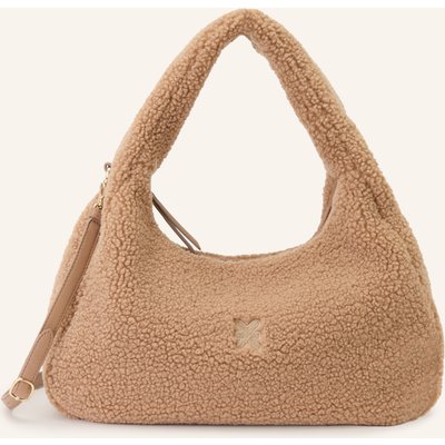 Karo Kauer Beuteltasche Aus Teddyfell braun