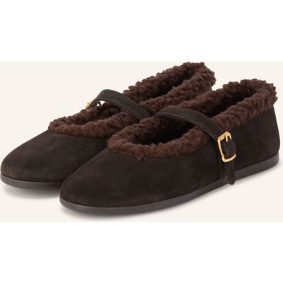 Posa Mary-Jane-Ballerinas braun