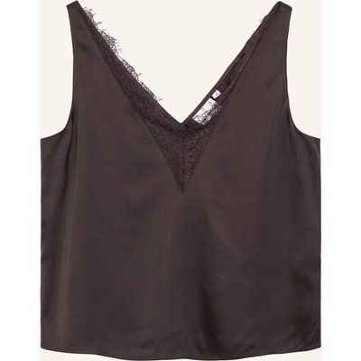 Comma Blusentop Aus Satin lila