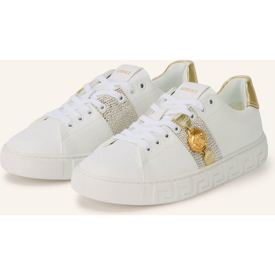 Versace Sneaker Mit Schmucksteinen weiss