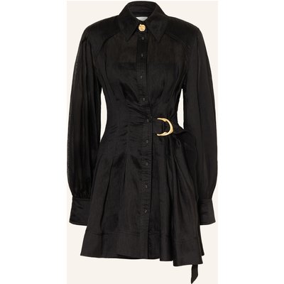 Aje. Hemdblusenkleid Rosanna Mit Leinen schwarz