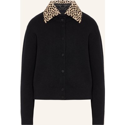 Róhe Strickjacke Mit Abnehmbarem Kragen schwarz