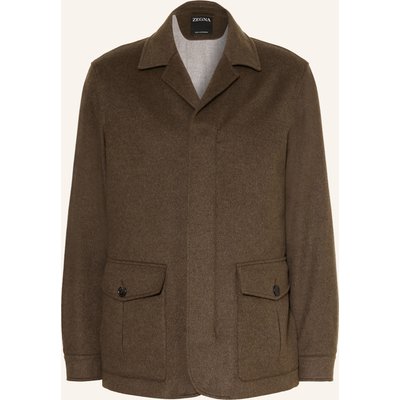 Zegna Overjacket Aus Cashmere gruen