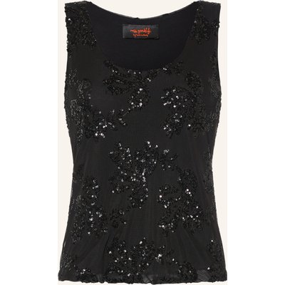 Miss Goodlife Mesh-Top Mit Pailletten schwarz