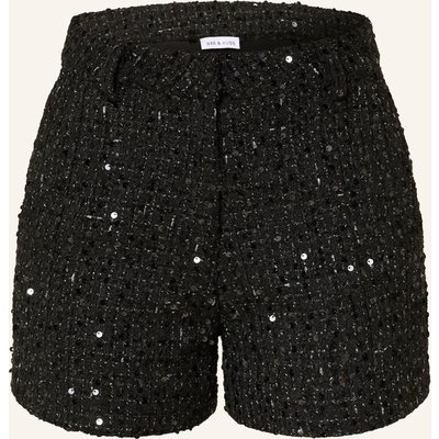 Mrs & Hugs Tweed-Shorts Mit Pailletten schwarz