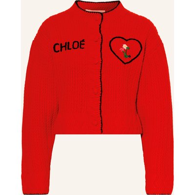Chloé Strickjacke Mit Cashmere rot