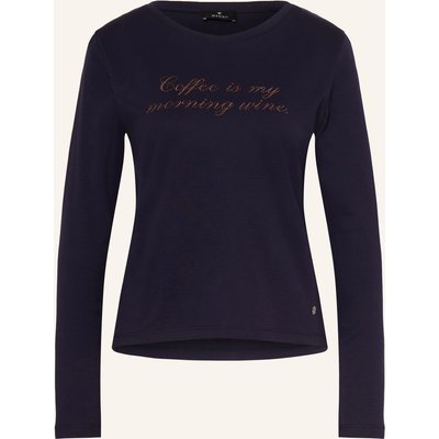 Monari Longsleeve Mit Schmucksteinen blau