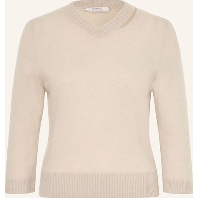 Dorothee Schumacher Pullover Fluffy Statements Mit Cashmere Und 3/4-Arm beige