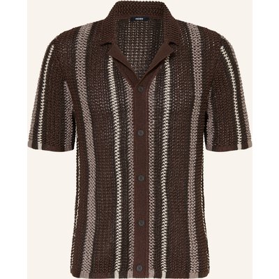 Reiss Strickhemd Farin Slim Fit braun