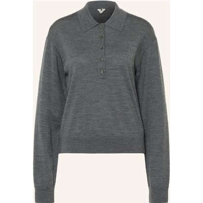 Arket Strick-Poloshirt Aus Merinowolle grau