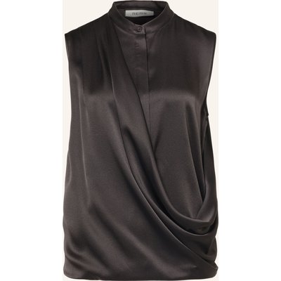 Reiss Blusentop Gia Aus Seide grau
