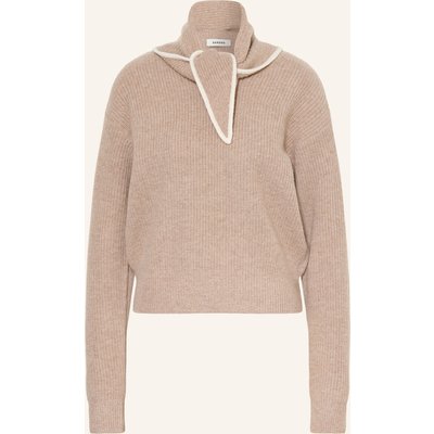 Sandro Pullover Mit Abnehmbarem Tuch beige