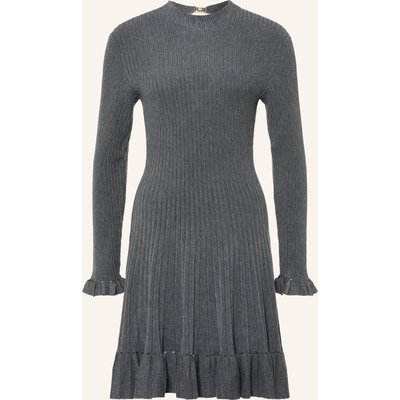 Maje Strickkleid Mit Volants grau