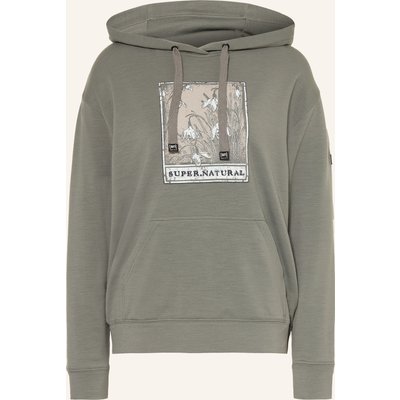 Super.Natural Hoodie Snowdrops Mit Merinowolle gruen