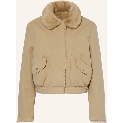 Claudie Pierlot Kunstfell-Blouson Zum Wenden beige