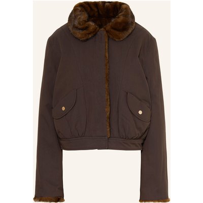Claudie Pierlot Kunstfell-Blouson Zum Wenden braun