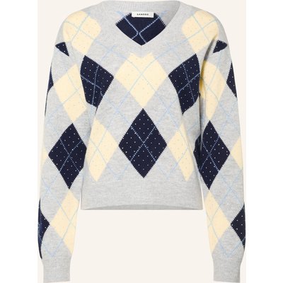 Sandro Pullover Mit Schmucksteinen grau