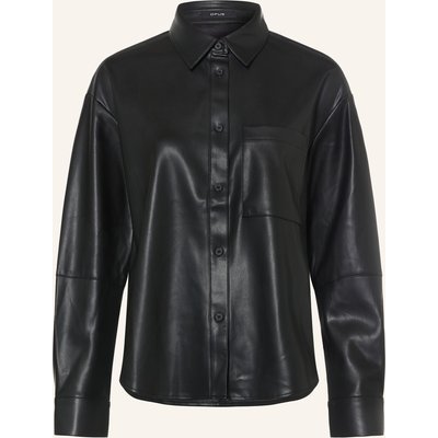 Opus Hemdbluse Falaxy In Lederoptik schwarz