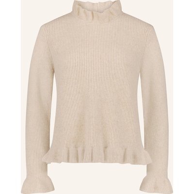 Cartoon Pullover Mit Rüschen beige