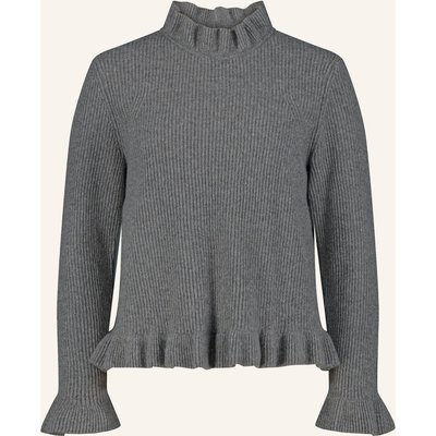 Cartoon Pullover Mit Rüschen grau