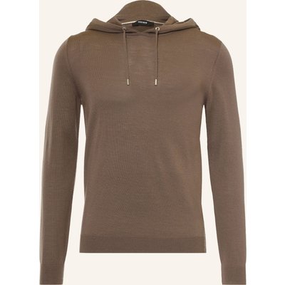 Reiss Strick-Hoodie Holland braun