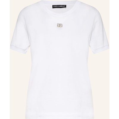 Dolce & Gabbana T-Shirt Mit Schmucksteinen weiss
