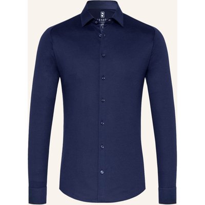 Desoto Jerseyhemd Slim Fit blau
