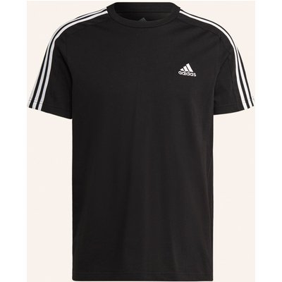 Adidas T-Shirt Essentials Single Jersey 3-Stripes schwarz