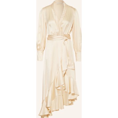 Zimmermann Wickelkleid Aus Seide Mit Volants beige
