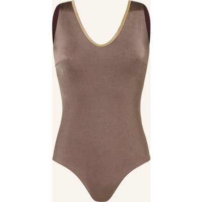 Mymarini Badeanzug Shine Zum Wenden braun