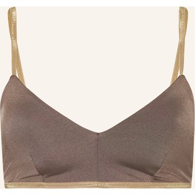 Mymarini Bralette-Bikini-Top Classic Shine Zum Wenden braun