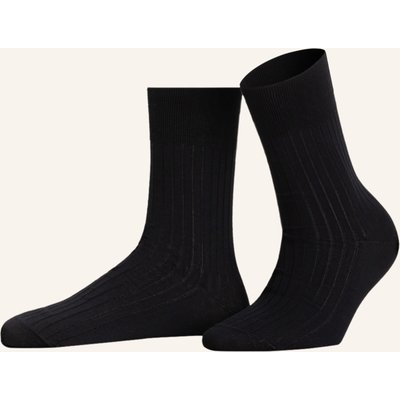 Wolford Socken Luxury Cotton Rib schwarz