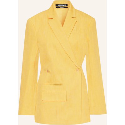 Jacquemus Blazer La Veste Tibau Mit Leinen gelb