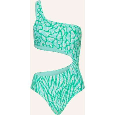 Seafolly One-Shoulder-Badeanzug Animal Instinct gruen