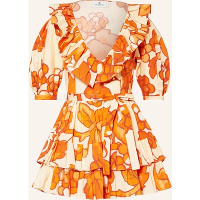Etro Strandkleid Mit Volants orange