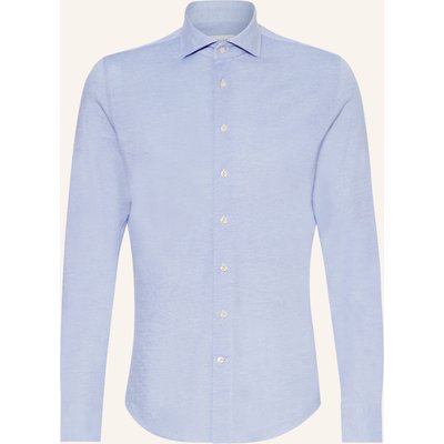 Profuomo Piqué-Hemd Slim Fit blau