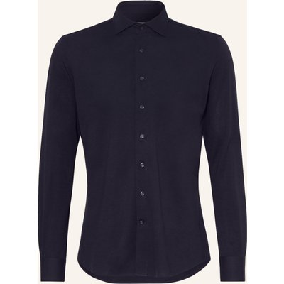 Profuomo Piqué-Hemd Slim Fit blau