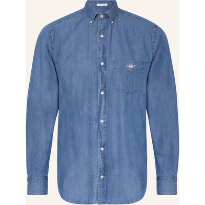 Gant Hemd Regular Fit In Jeansoptik blau