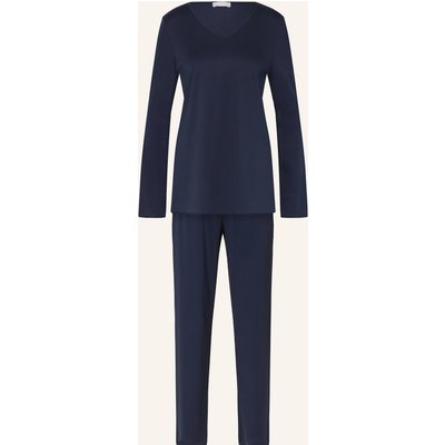 Hanro Schlafanzug Cotton Silk blau