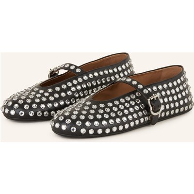 Alaïa Ballerinas Mit Schmucksteinen schwarz