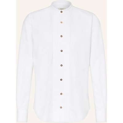 du4 Trachtenhemd Fips Slim Fit Mit Stehkragen weiss
