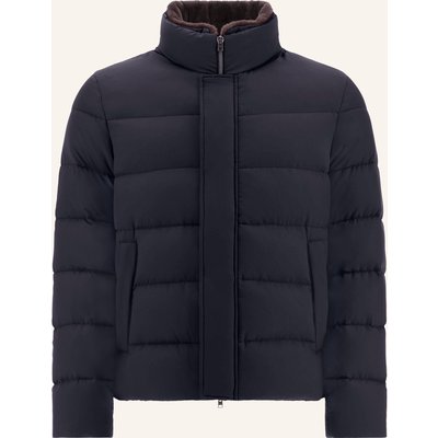 Herno Daunenjacke Mit Abnehmbarem Kunstfell blau