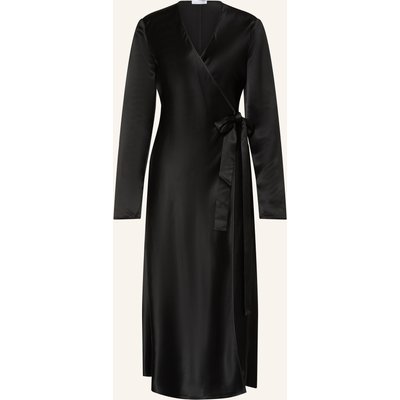 Mrs & Hugs Wickelkleid Aus Satin schwarz