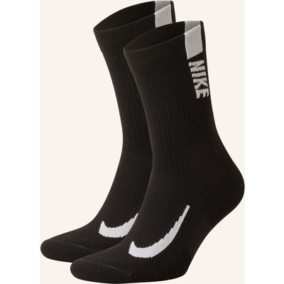 Nike 2er-Pack Laufsocken Multiplier schwarz