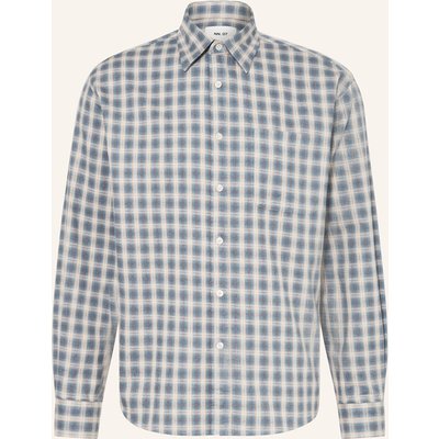 Nn.07 Flanellhemd Deon Comfort Fit blau