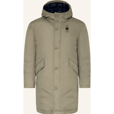 Blauer Jacke gruen